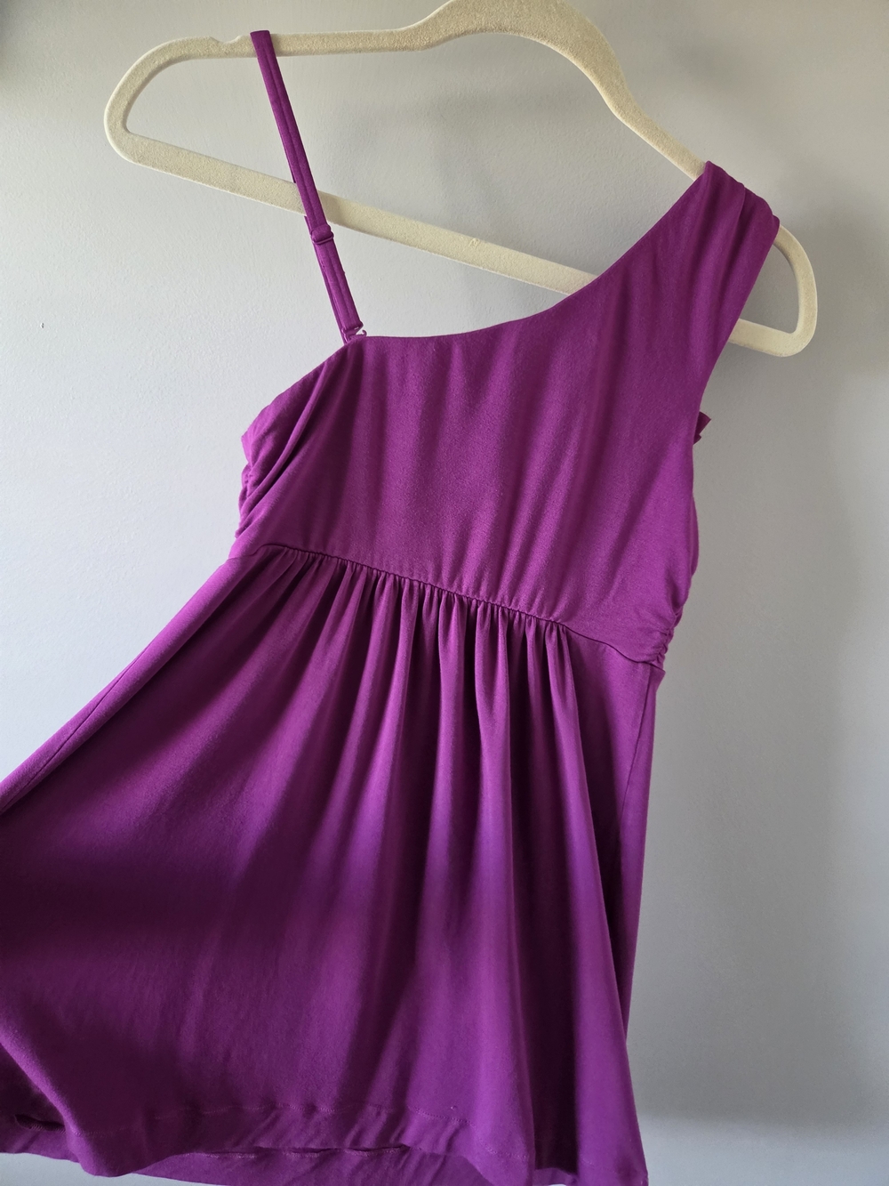 One-Shoulder Ruffle Top in Bright Magenta - Picture 5 of 5